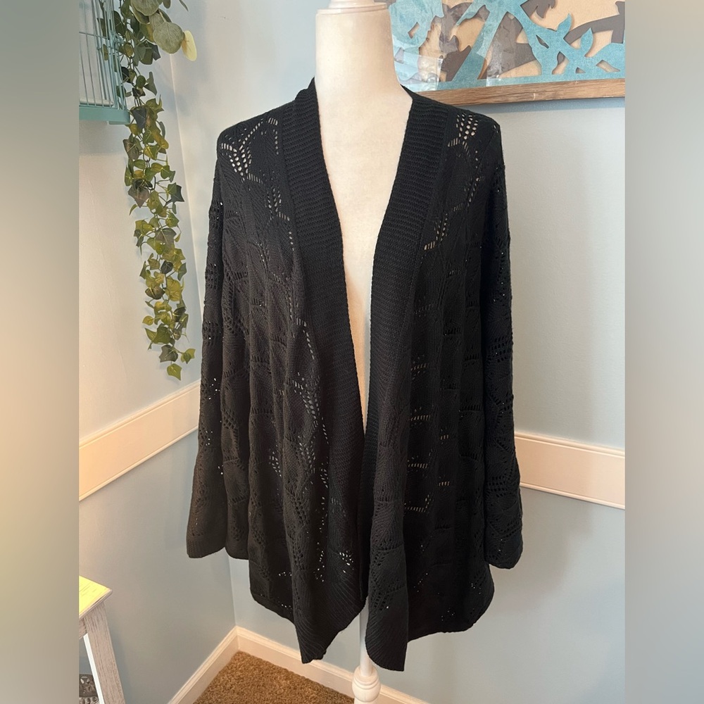 Torrid Black Open-Knit Sweater